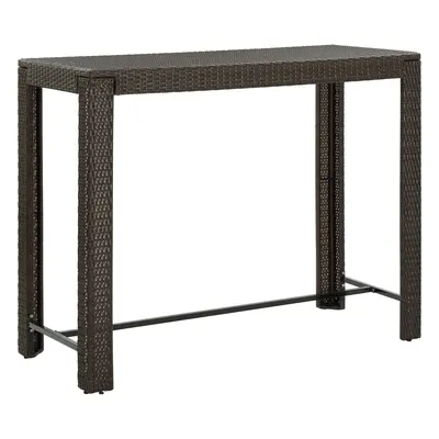 Barna polyrattan kerti bárasztal 140,5 x 60,5 x 110,5 cm