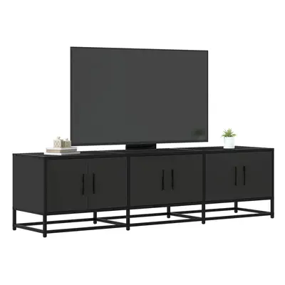 Fekete szerelt fa és fém tv-szekrény 150x35x41 cm