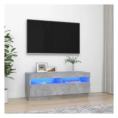 Betonszürke tv-szekrény led-lámpákkal 100 x 35 x 40 cm