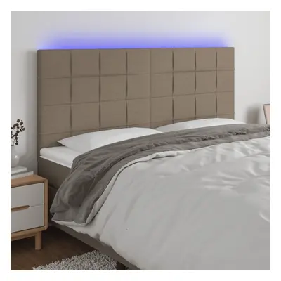 Tópszínű szövet led-es fejtámla 200x5x118/128 cm