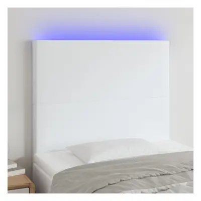 Fehér műbőr led-es fejtámla 100x5x118/128 cm