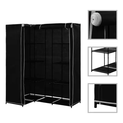 282449 corner wardrobe black 130x87x169 cm