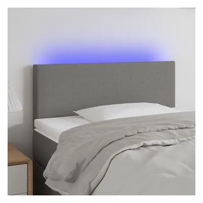 Sötétszürke szövet led-es fejtámla 100x5x78/88 cm