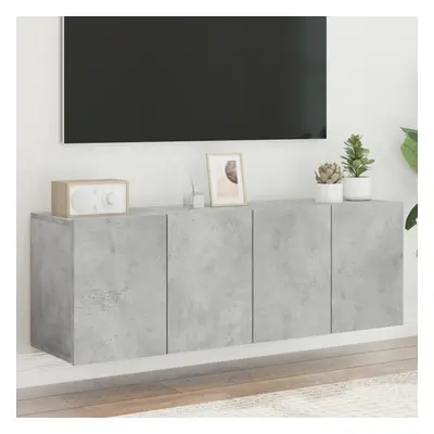 2 db betonszürke falra szerelhető tv-szekrény 60 x 30 x 41 cm