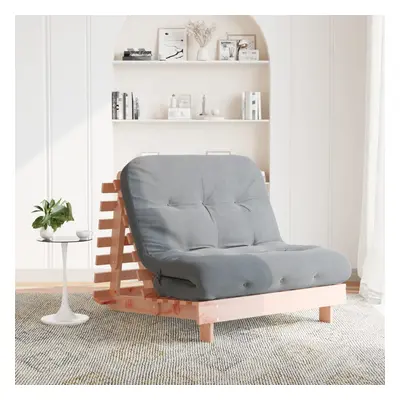 Tömör duglászfenyő futon kanapéágy matraccal 100 x 206 x 11 cm