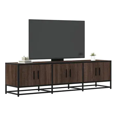 Barna tölgy színű szerelt fa és fém tv-szekrény 150x35x41 cm