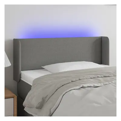 Sötétszürke szövet led-es fejtámla 83 x 16 x 78/88 cm