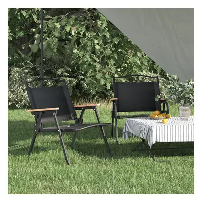 2 db fekete oxford szövet camping szék 54 x 43 x 59 cm