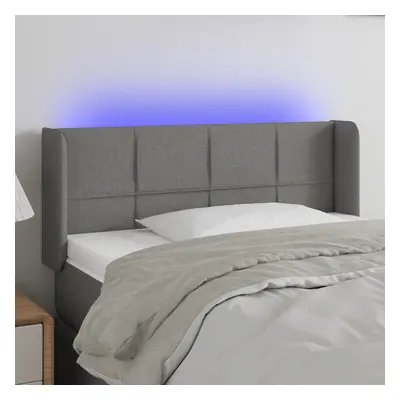 Sötétszürke szövet led-es fejtámla 93 x 16 x 78/88 cm