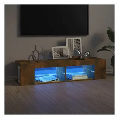 Füstös tölgyszínű tv-szekrény led-világítással 135 x 39 x 30 cm