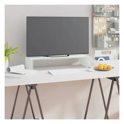 Fehér üveg tv/monitor állvány 60x25x11 cm