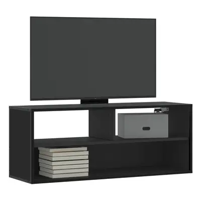 Fekete szerelt fa és fém tv-szekrény 100x31x39,5 cm