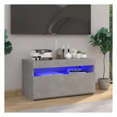 Betonszürke tv-szekrény led-világítással 75 x 35 x 40 cm