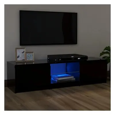 Fekete tv-szekrény led lámpákkal 120 x 30 x 35,5 cm