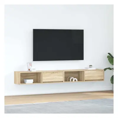 2 db sonoma tölgy színű szerelt fa tv-szekrény 100x31x25,5cm