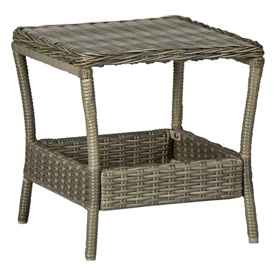 Barna polyrattan kerti asztal 45 x 45 x 46,5 cm