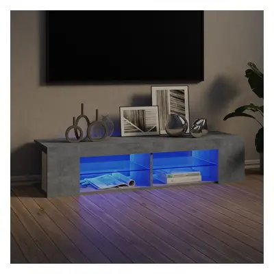 Betonszürke tv-szekrény led-lámpákkal 135 x 39 x 30 cm