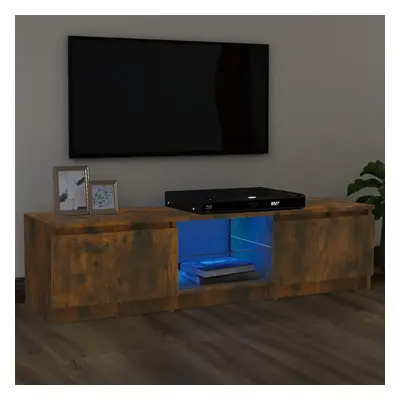 Füstölt tölgy színű tv-szekrény led lámpákkal 120x30x35,5 cm