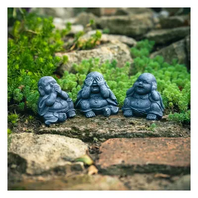 Kerti ülő Buddha szobor fekete 9 cm