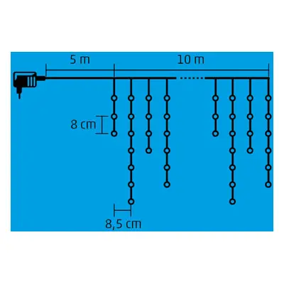 Karácsonyi fényjégcsap füzér kültéri és beltéri meleg fehér - Csillogó fényhatás