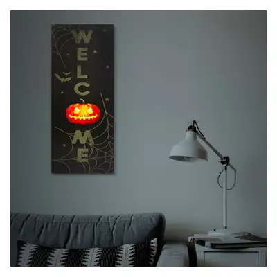 Elemes Halloween hangulatkép Welcome felirattal 70 cm meleg fehér