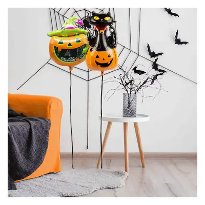 Halloweeni macska és tök lufi 65 x 95 cm