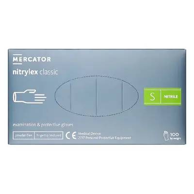 Mercator Nitrylex Classic Powder-Free Examination & Protective Gloves (fingertip textured) 100 