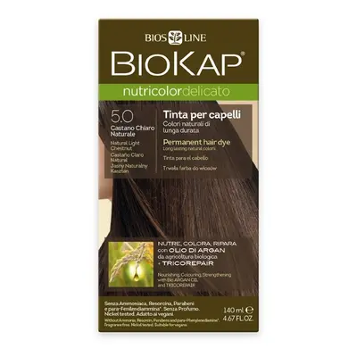 BioKap Nutricolor Delicato Permanent Hair Color 140 ml ammónia mentes festék 5.0 Natural Light C