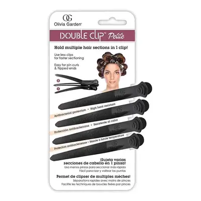 Olivia Garden Double Clip - Set of 4 Black