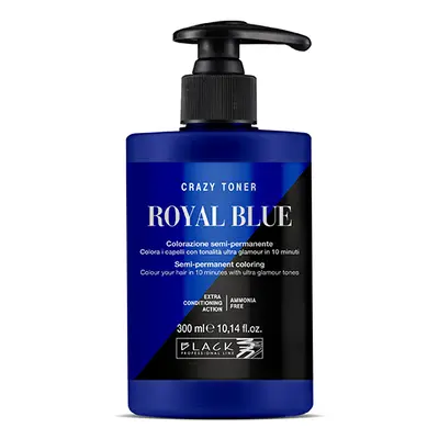 Black Professional Crazy Toner Semi-permanent Hair Colour 300 ml félig tartós hajfesték Royal Bl