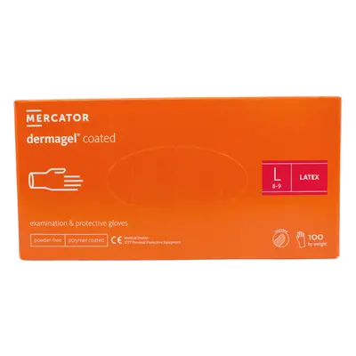 Mercator Dermagel Coated Powder-Free Examination & Protective Gloves (textured) 100 ks kesztyű L