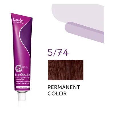 Londa Professional Permanent Color Extra Rich Creme 60 ml gazdag krémes hajfesték 5/74 Light Bru