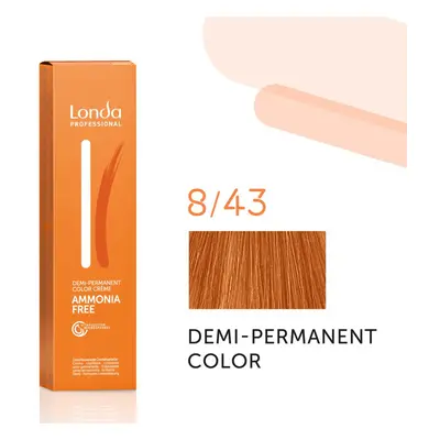 Londa Professional Demi Permanent Color Creme Hair Color 60 ml gazdag krémes hajfesték 8/43 Ligh