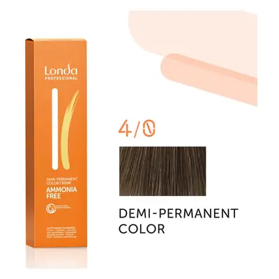 Londa Professional Demi Permanent Color Creme 60 ml gazdag krémes hajfesték 4/0 Medium Brunette