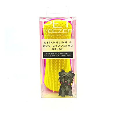 Pet Teezer Detangling & Dog Grooming Brush Pink & Yellow