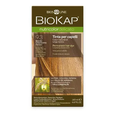 BioKap Nutricolor Delicato Permanent Hair Color 140 ml ammónia mentes festék 9.3 Extra Light Gol