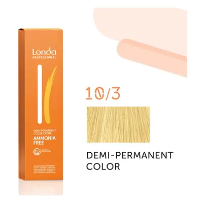 Londa Professional Demi Permanent Color Creme 60 ml gazdag krémes hajfesték 10/3 Lightest Blond 