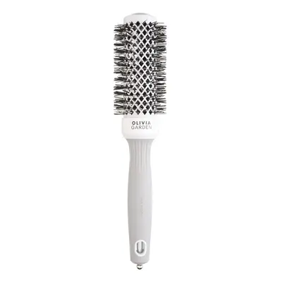 Olivia Garden Expert Blowout Shine Round Brush White & Grey 35 mm