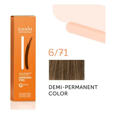 Londa Professional Demi Permanent Color Creme Hair Color 60 ml gazdag krémes hajfesték 6/71 Dark