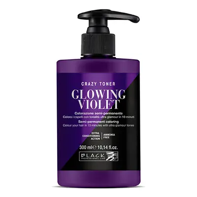 Black Professional Crazy Toner Semi-permanent Hair Colour 300 ml félig tartós hajfesték Glowing 