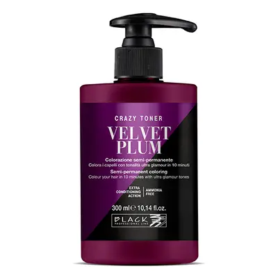 Black Professional Crazy Toner Semi-permanent Hair Colour 300 ml félig tartós hajfesték Velvet P