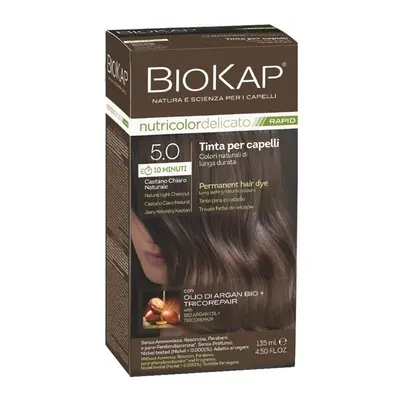 BioKap Nutricolor Delicato Rapid Permanent Hair Color 135 ml ammónia mentes festék 5.0 Natural L