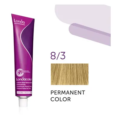 Londa Professional Permanent Color Extra Rich Creme 60 ml gazdag krémes hajfesték 8/3 Light Blon