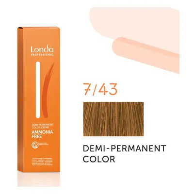 Londa Professional Demi Permanent Color Creme 60 ml gazdag krémes hajfesték 7/43 Medium Blond Co