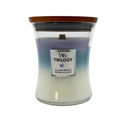 WoodWick Trilogy Medium Hourglass Candle Calming Retreat 275 g