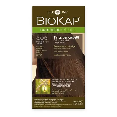 BioKap Nutricolor Delicato Permanent Hair Color 140 ml ammónia mentes festék 6.06 Dark Blond Hav