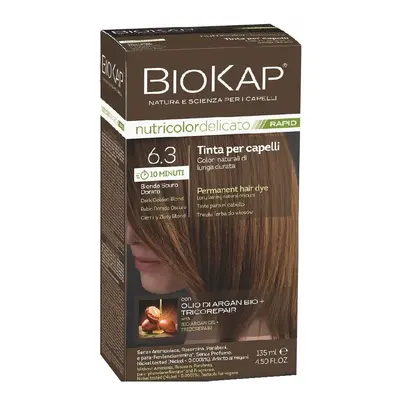 BioKap Nutricolor Delicato Rapid Permanent Hair Color 135 ml ammónia mentes festék 6.3 Dark Gold