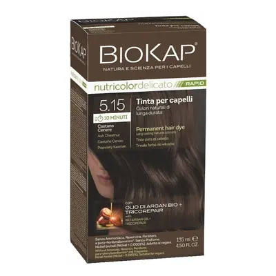 BioKap Nutricolor Delicato Rapid Permanent Hair Color 135 ml ammónia mentes festék 5.15 Ash Ches