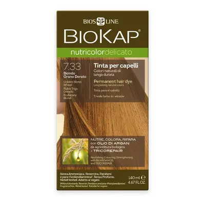 BioKap Nutricolor Delicato Permanent Hair Color 140 ml ammónia mentes festék 7.33 Gloden Blond W