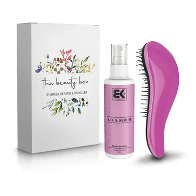 Brazil Keratin The Beauty Box - S. O. S. Sérum + Dtangler Metalic Pink